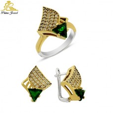 Gümüş Otantik Taşlı Set